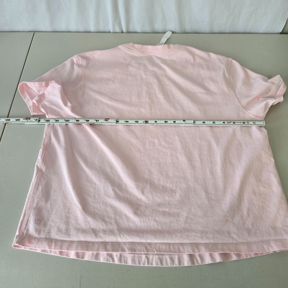 Lululemon Relaxed Fit Cotton Jersey Short Sleeve Tee Women's 12 Pink Strawberry - Picture 8 of 13